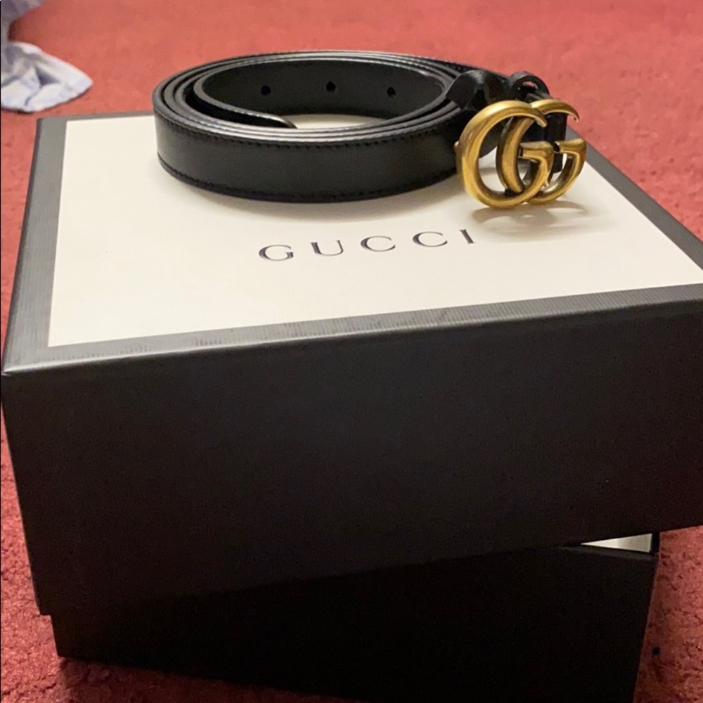 Black Gucci Double G belt